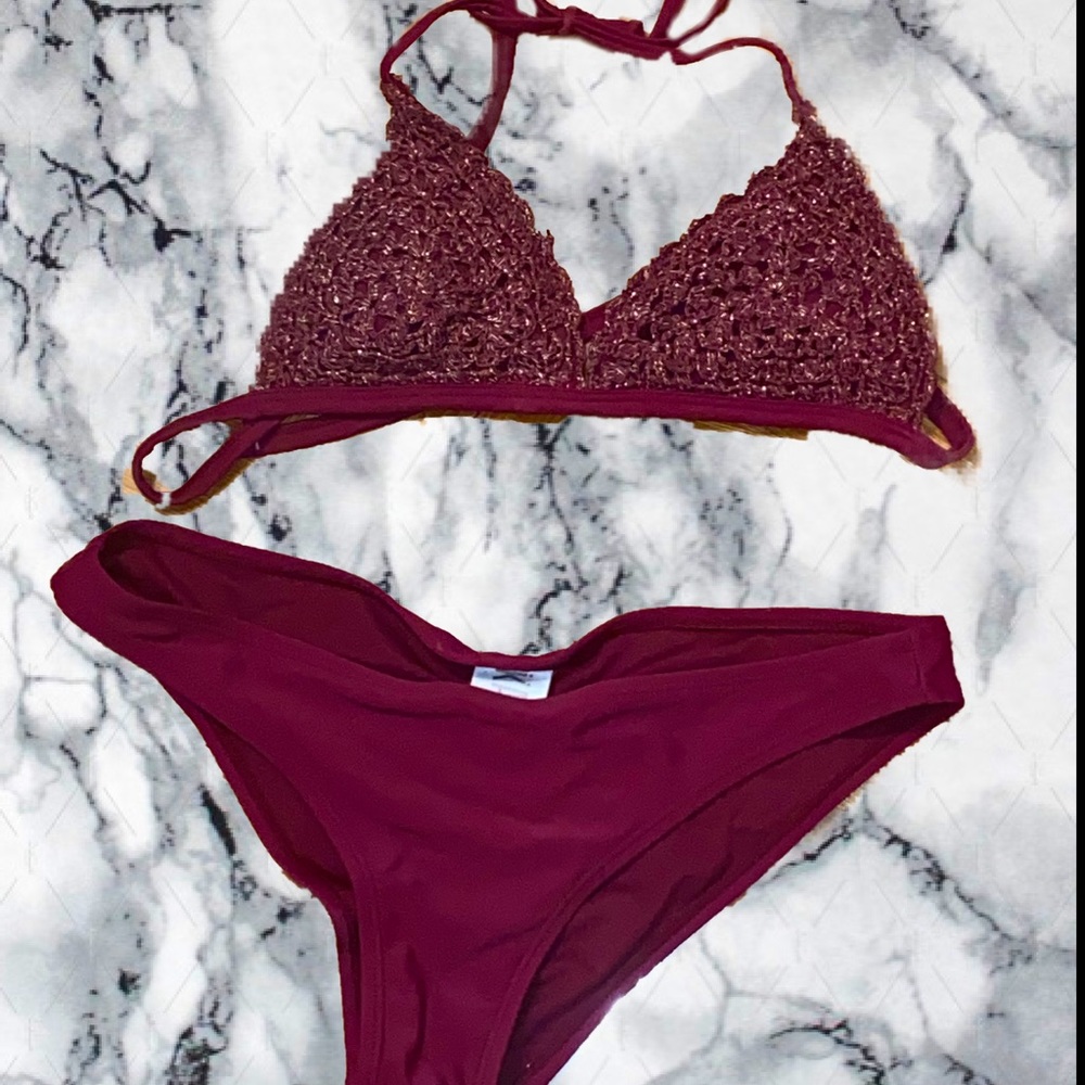 Burgundy bikini